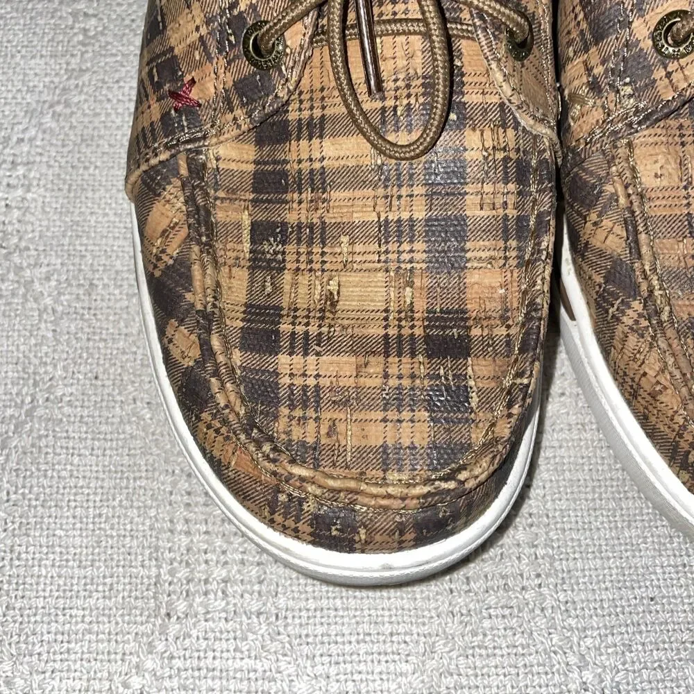 Twisted X Boots Men’s Casual Shoes Size 8.5 Tan Plaid Leather Going Out Comfort